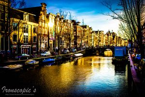 Evening lights in Amsterdam